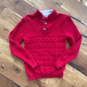 Cat & Jack Red Knit Sweater with Button Detail